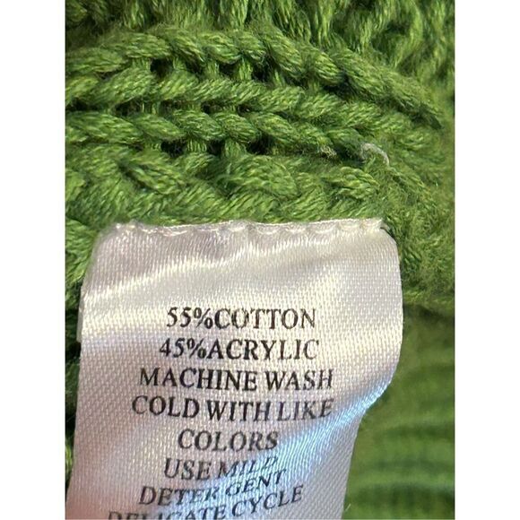 Kenar Green Openwork Knit Sweater Size Medium (4931) - Picture 4 of 6